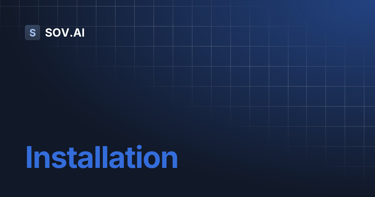 Installation | SOV.AI
