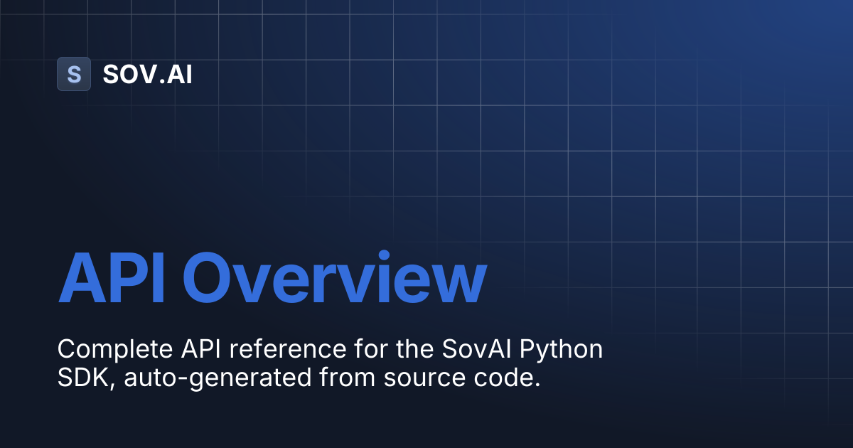 API Overview | SOV.AI